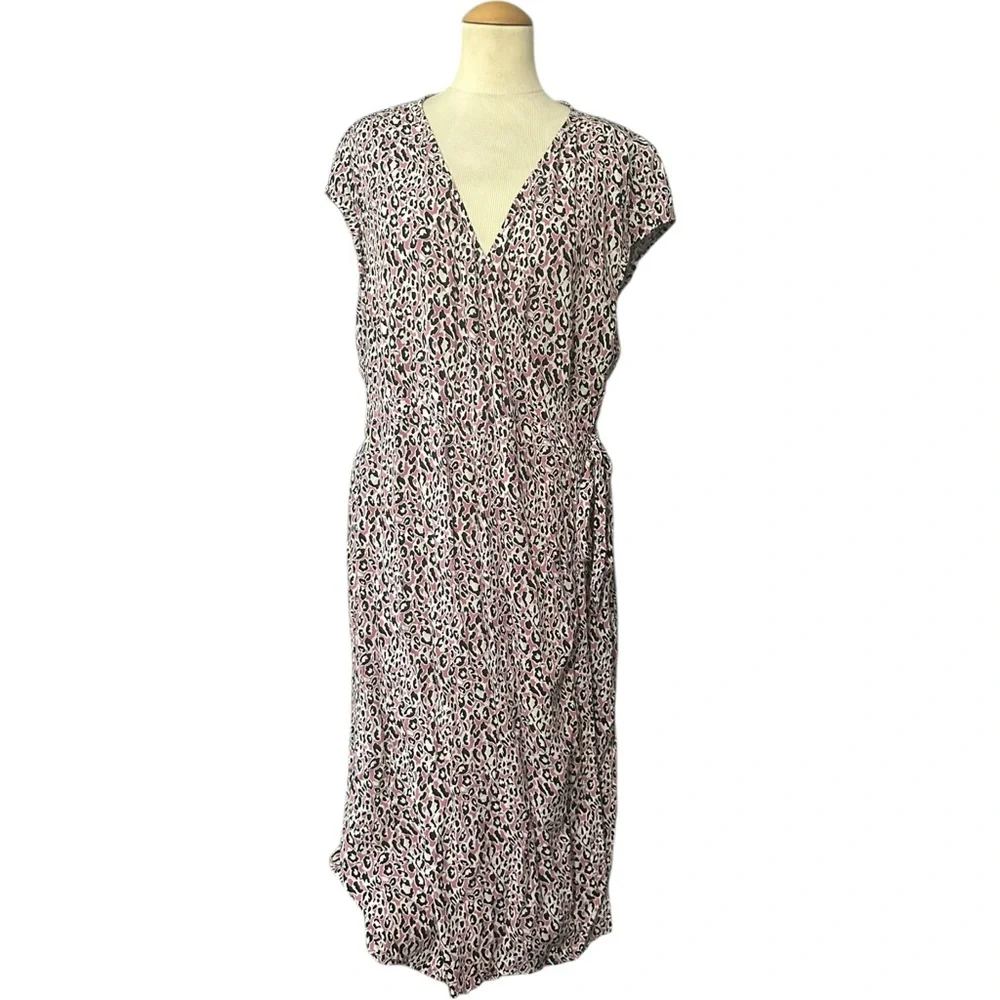 J.Crew Leopard Wrap Midi Dress XXL